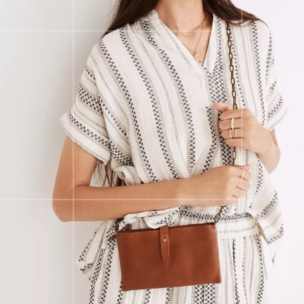 Madewell the transport Accordion Crossbody Bag color brown